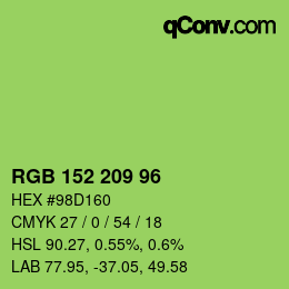 Color code: RGB 152 209 96 | qconv.com