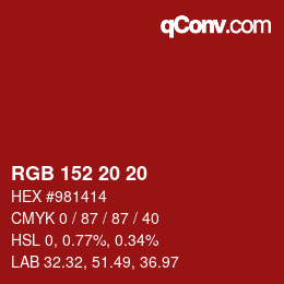 Color code: RGB 152 20 20 | qconv.com