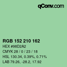 Color code: RGB 152 210 162 | qconv.com