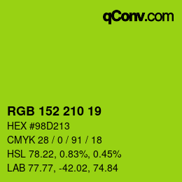 Color code: RGB 152 210 19 | qconv.com