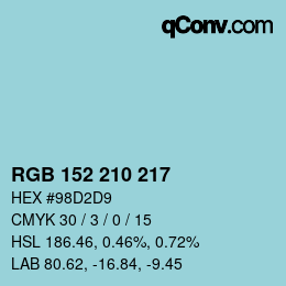 Color code: RGB 152 210 217 | qconv.com