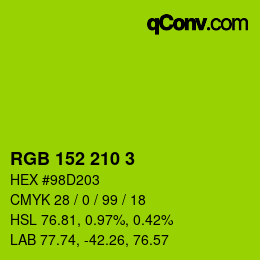 Color code: RGB 152 210 3 | qconv.com