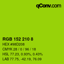 Color code: RGB 152 210 8 | qconv.com