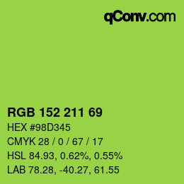 Color code: RGB 152 211 69 | qconv.com