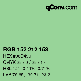Farbcode: RGB 152 212 153 | qconv.com
