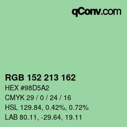 Color code: RGB 152 213 162 | qconv.com