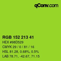 Color code: RGB 152 213 41 | qconv.com