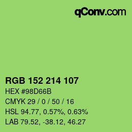 Code couleur: RGB 152 214 107 | qconv.com