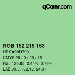 Color code: RGB 152 215 153 | qconv.com