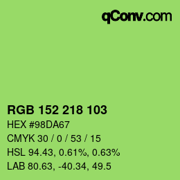 Color code: RGB 152 218 103 | qconv.com
