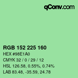 Color code: RGB 152 225 160 | qconv.com