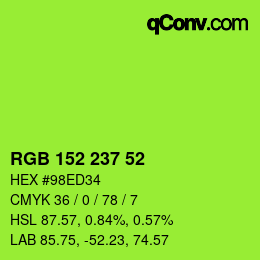 Color code: RGB 152 237 52 | qconv.com