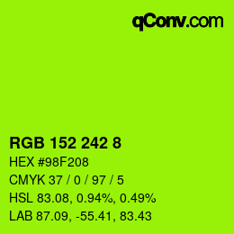 Color code: RGB 152 242 8 | qconv.com