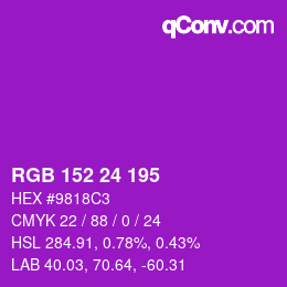 Color code: RGB 152 24 195 | qconv.com