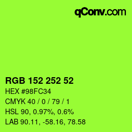 Color code: RGB 152 252 52 | qconv.com