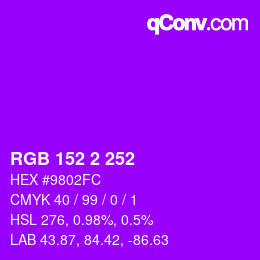 Color code: RGB 152 2 252 | qconv.com