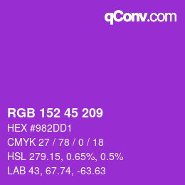 カラーコード: RGB 152 45 209 | qconv.com