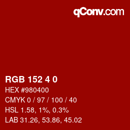 Color code: RGB 152 4 0 | qconv.com