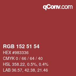Color code: RGB 152 51 54 | qconv.com