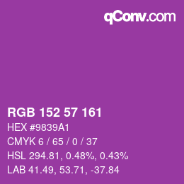 Color code: RGB 152 57 161 | qconv.com