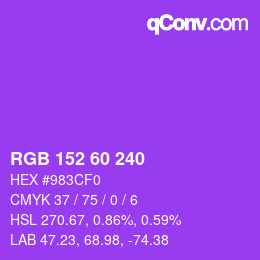 カラーコード: RGB 152 60 240 | qconv.com