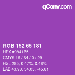 Color code: RGB 152 65 181 | qconv.com