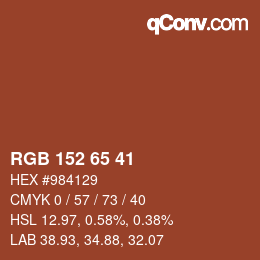 カラーコード: RGB 152 65 41 | qconv.com
