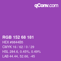 Color code: RGB 152 68 181 | qconv.com