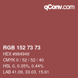 颜色代码: RGB 152 73 73 | qconv.com