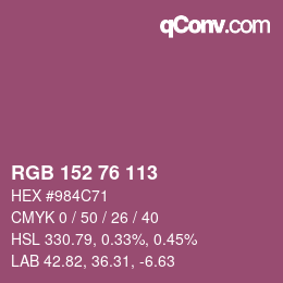 Color code: RGB 152 76 113 | qconv.com