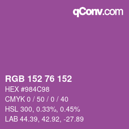 カラーコード: RGB 152 76 152 | qconv.com