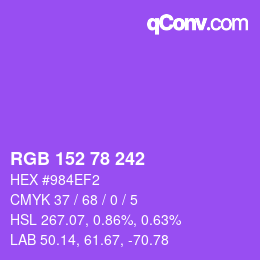 カラーコード: RGB 152 78 242 | qconv.com