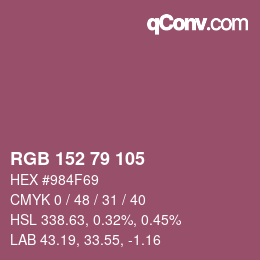 颜色代码: RGB 152 79 105 | qconv.com