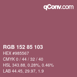 Color code: RGB 152 85 103 | qconv.com