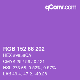 カラーコード: RGB 152 88 202 | qconv.com