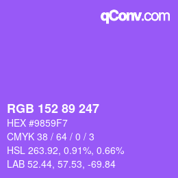 Color code: RGB 152 89 247 | qconv.com