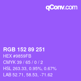 カラーコード: RGB 152 89 251 | qconv.com