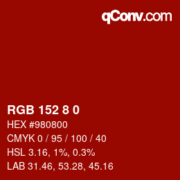 Color code: RGB 152 8 0 | qconv.com