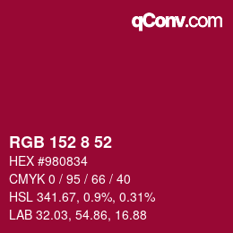 Color code: RGB 152 8 52 | qconv.com