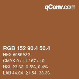 カラーコード: RGB 152 90.4 50.4 | qconv.com
