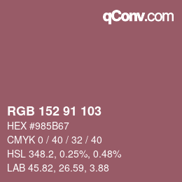 Color code: RGB 152 91 103 | qconv.com