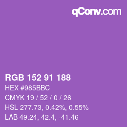 Color code: RGB 152 91 188 | qconv.com