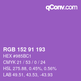Color code: RGB 152 91 193 | qconv.com