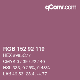 Color code: RGB 152 92 119 | qconv.com