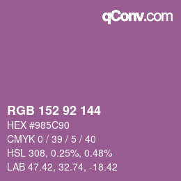 カラーコード: RGB 152 92 144 | qconv.com