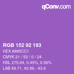 Color code: RGB 152 92 193 | qconv.com