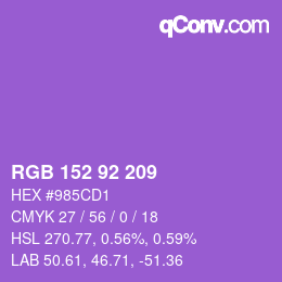 Color code: RGB 152 92 209 | qconv.com