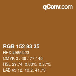 Color code: RGB 152 93 35 | qconv.com