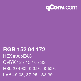 Color code: RGB 152 94 172 | qconv.com