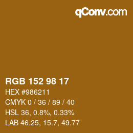 Color code: RGB 152 98 17 | qconv.com